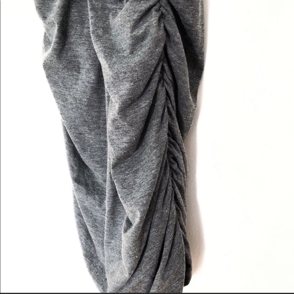 {ATHLETA} Gray Tee Racerback Ruched Dress Medium - Picture 7 of 9